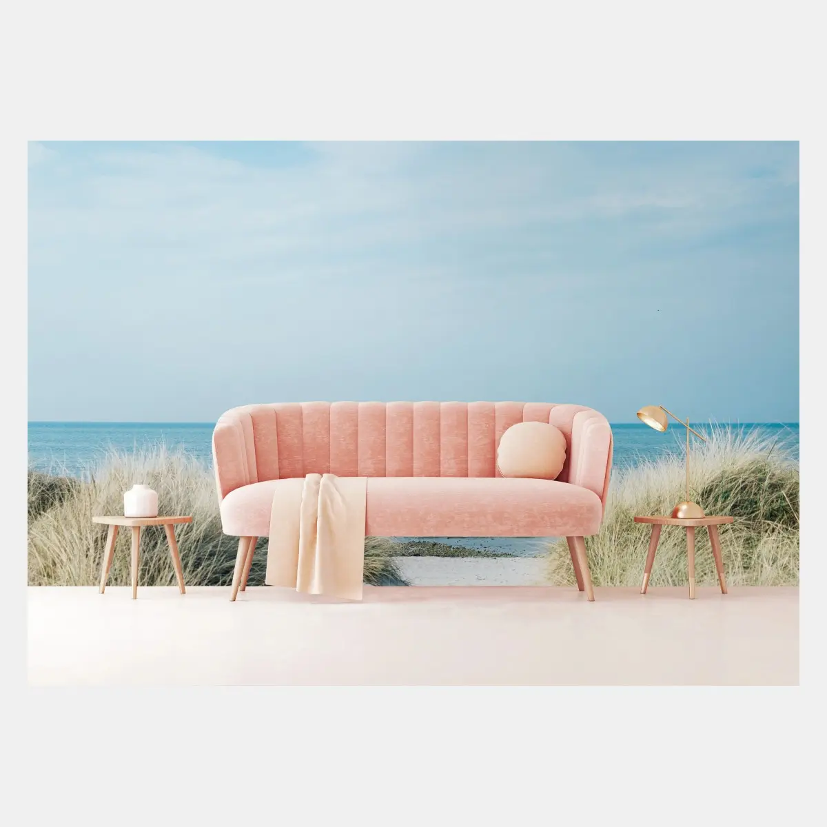 Wall mural path through beach dunes to the sea • Wallissimo®