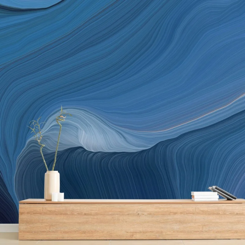 Wall mural blue flow abstract wall art