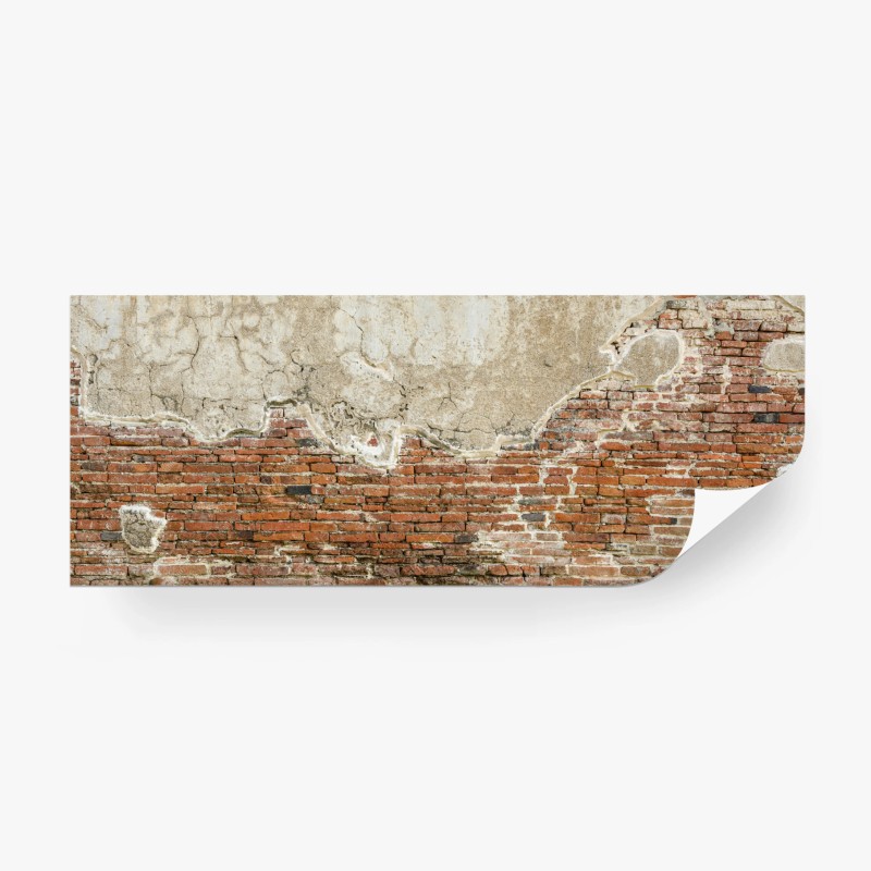Wall mural exposed brick and plaster texture