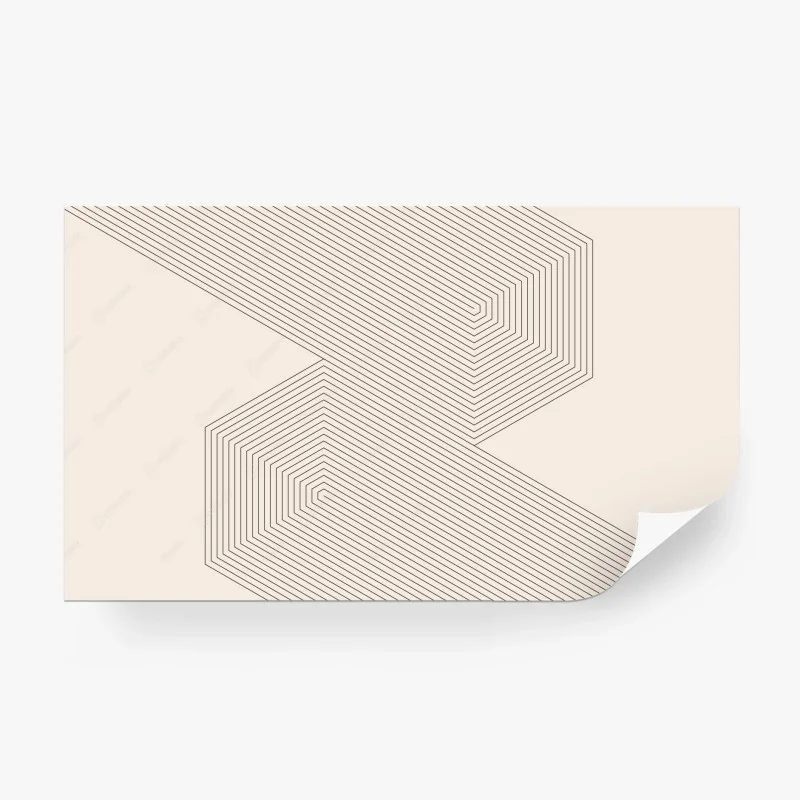Wall mural minimal beige geometric lines