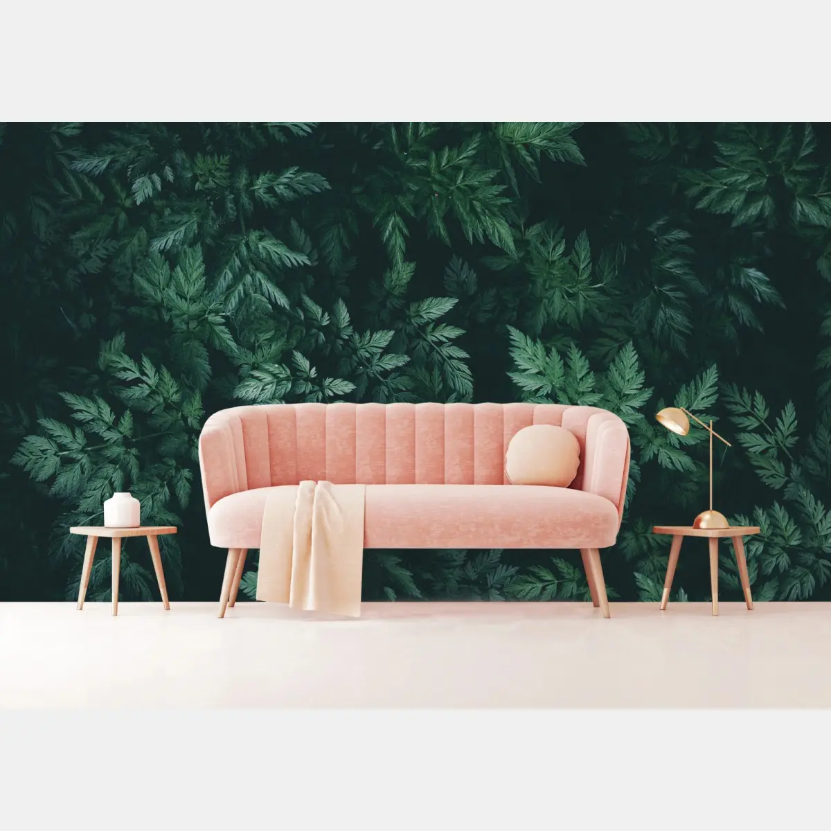 Wall mural deep green fern foliage • Wallissimo®