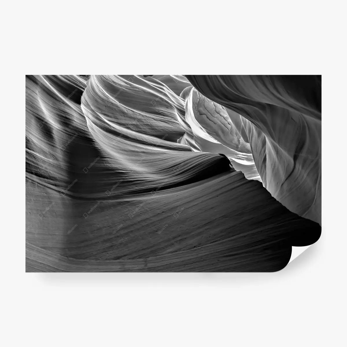 Wall mural monochrome canyon curves • Wallissimo®