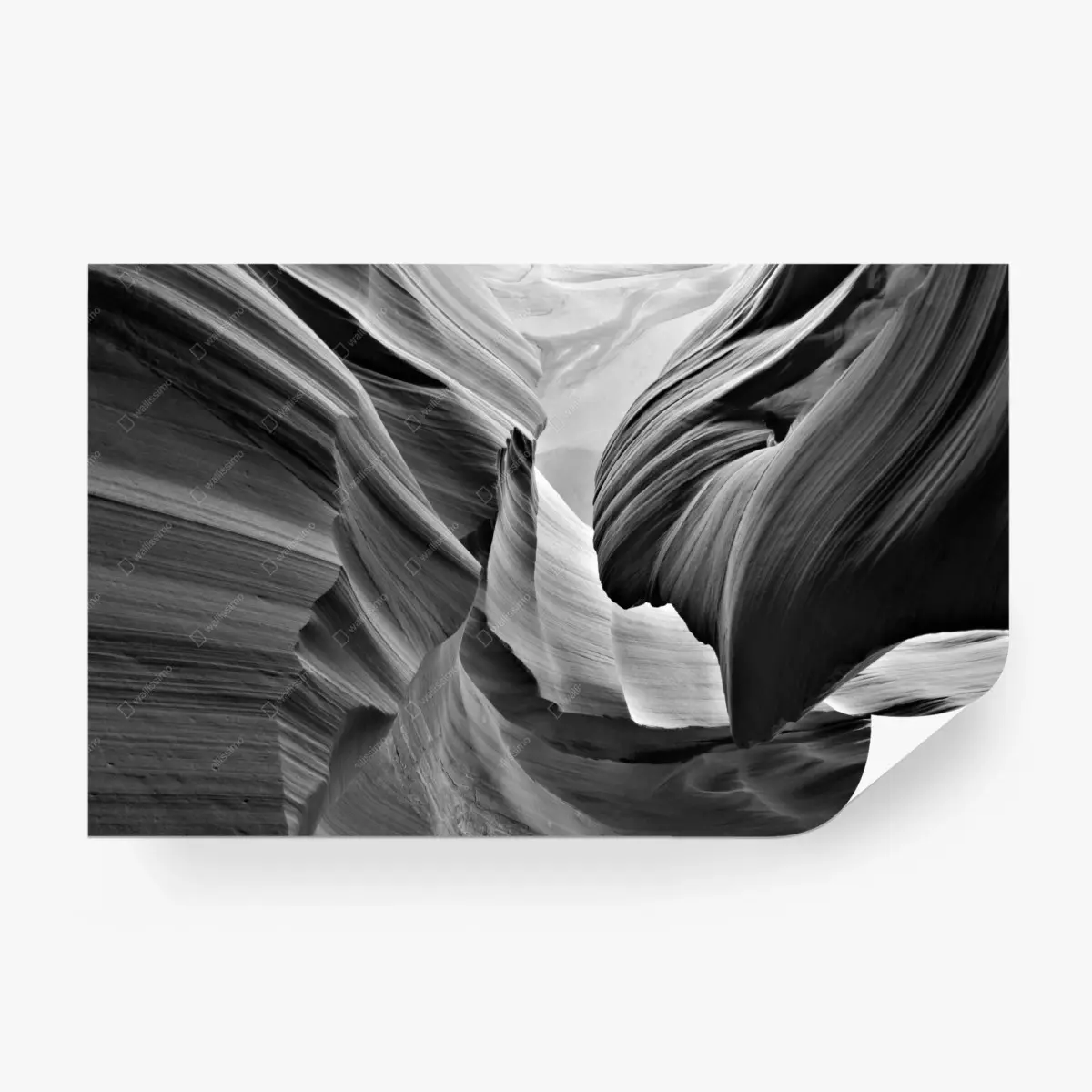 Wall mural monochrome slot canyon textures • Wallissimo®