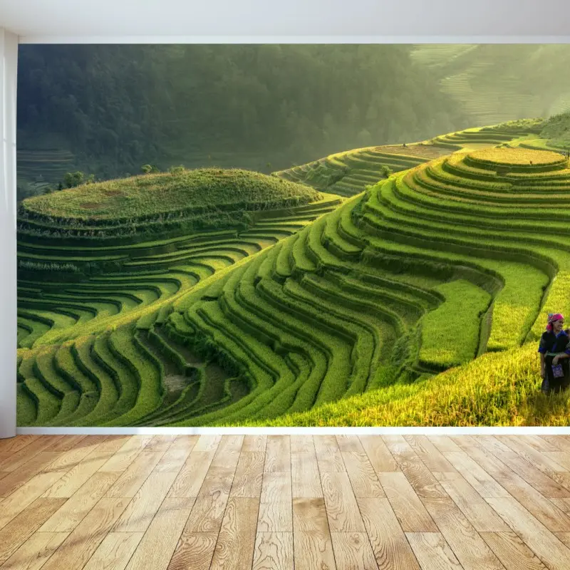 Wall mural Mu Cang Chai terraced rice fields