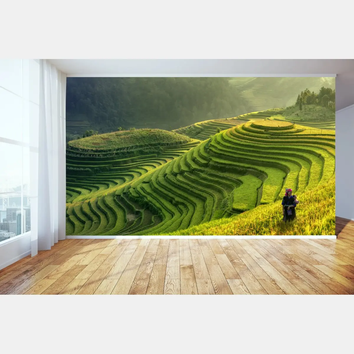 Wall mural Mu Cang Chai terraced rice fields • Wallissimo®