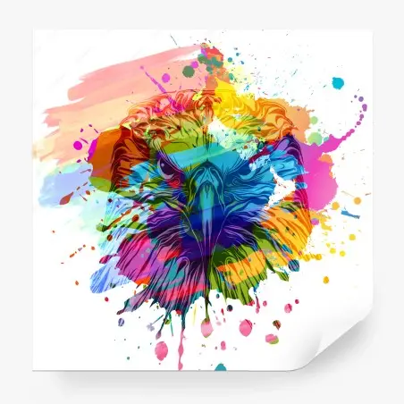 Wall mural vibrant watercolor lion splash • Wallissimo®