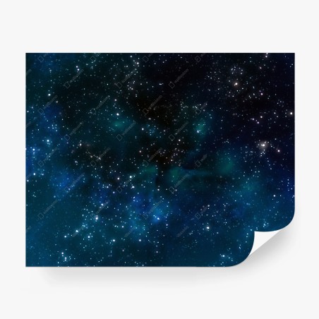 Wall mural blue nebula starfield • Wallissimo®