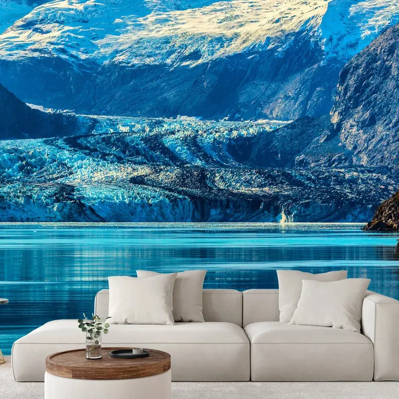 Wall mural majestic alpine glacier reflection
