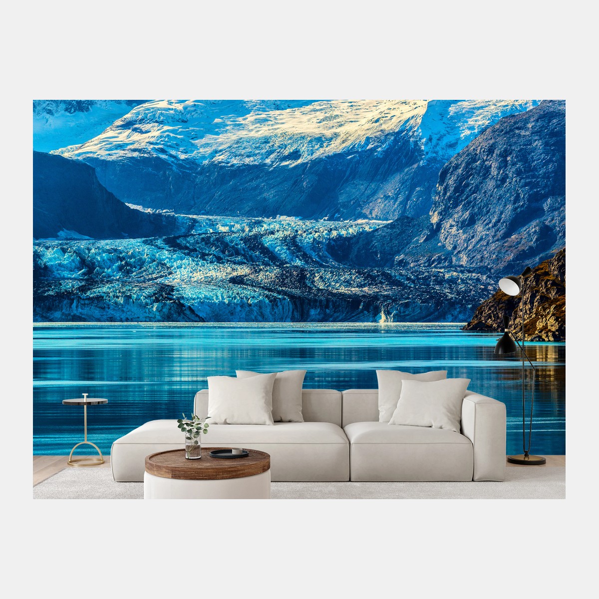 Wall mural majestic alpine glacier reflection • Wallissimo®
