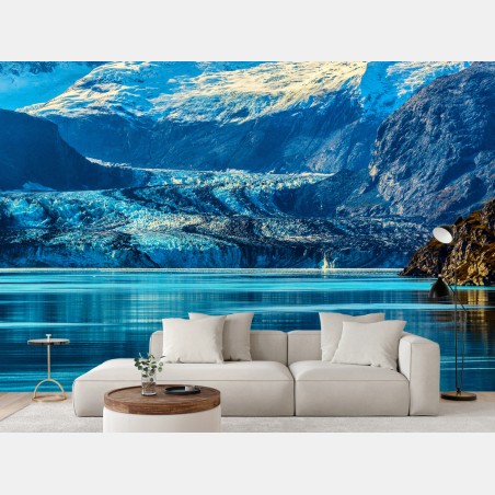 Wall mural majestic alpine glacier reflection • Wallissimo®