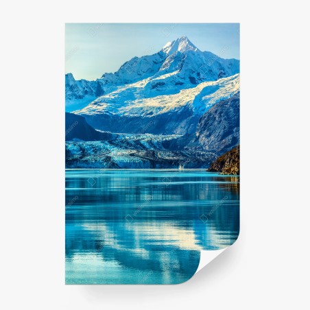 Wall mural majestic alpine glacier reflection • Wallissimo®