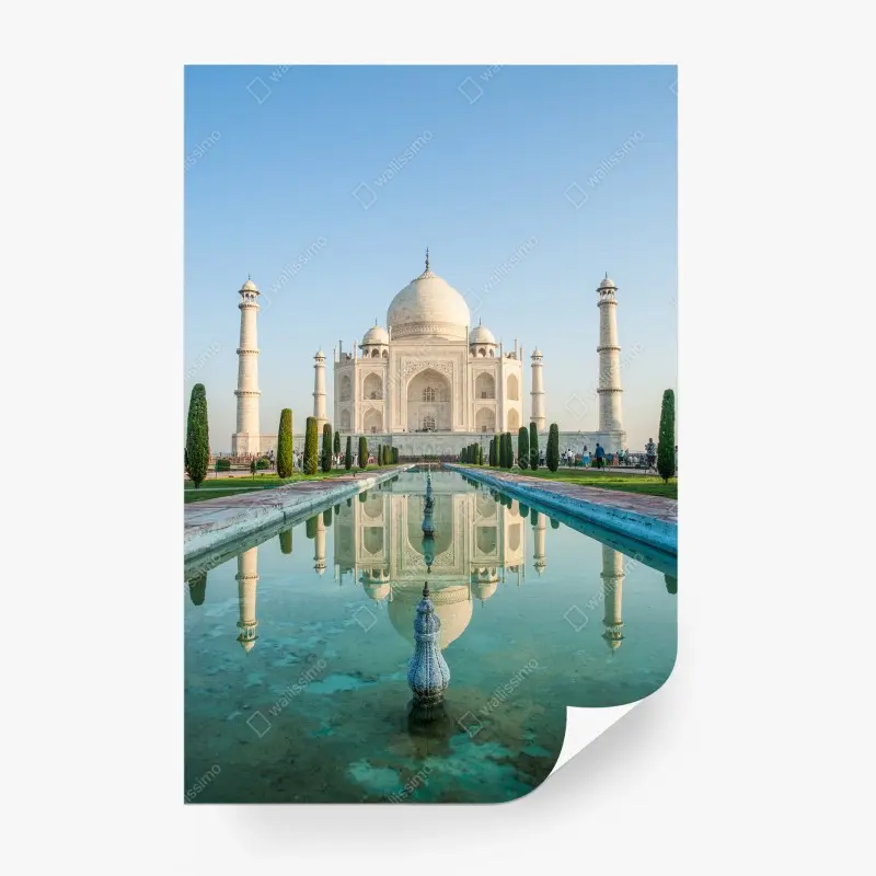 Wall mural Taj Mahal reflection in morning light