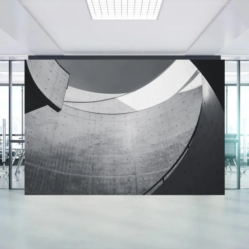 Wall mural curved concrete spiral staircase
