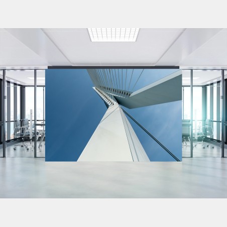 Wall mural ascending lines: modern bridge pylon • Wallissimo®