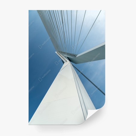 Wall mural ascending lines: modern bridge pylon • Wallissimo®