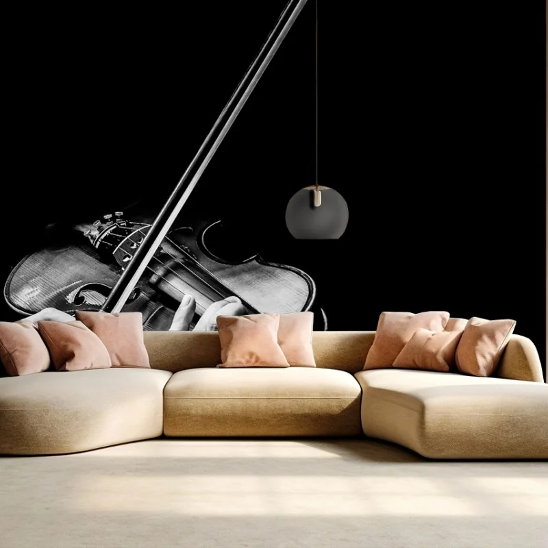 Wall mural monochrome violinist hands • Wallissimo® Wall mural monochrome violinist hands • Wallissimo®