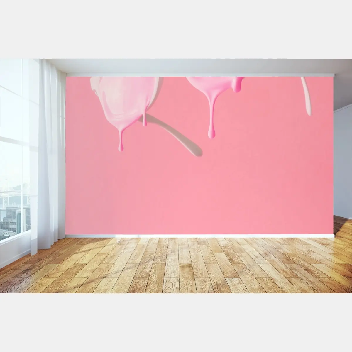 Wall mural melting pink sunglasses • Wallissimo®