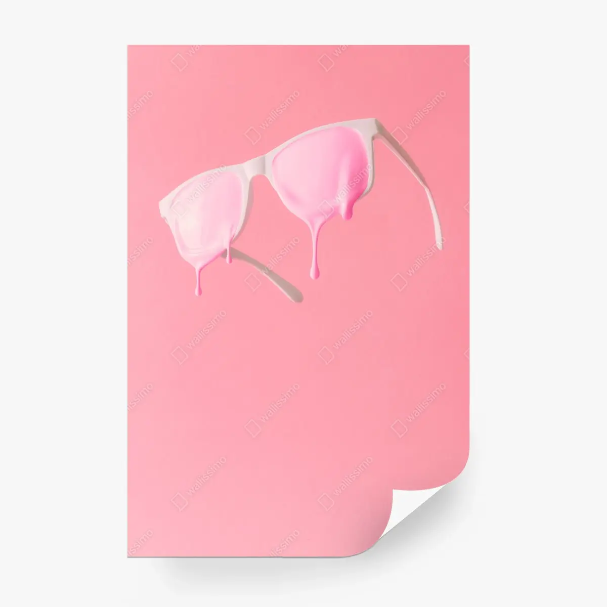 Wall mural melting pink sunglasses • Wallissimo®