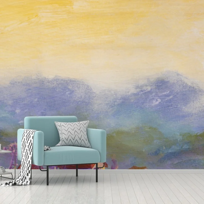 Wall mural dawn over a summer meadow