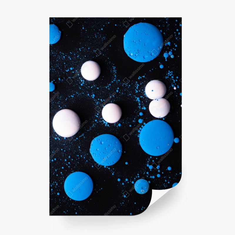 Wall mural blue marble liquid pattern