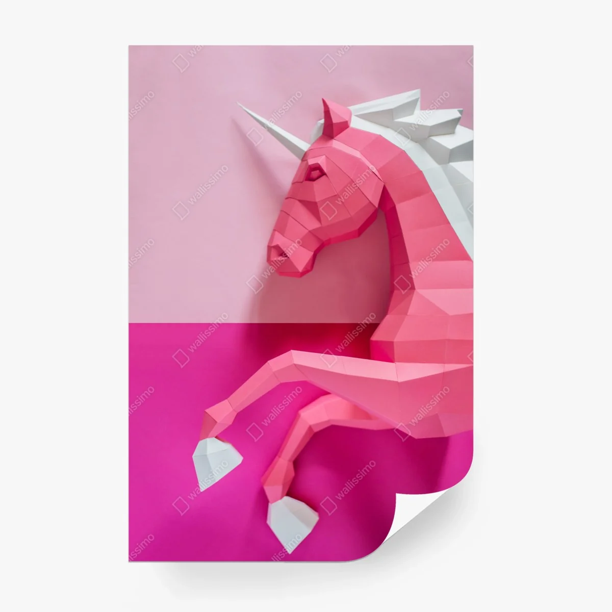 Wall mural pink geometric unicorn wall art • Wallissimo® Wall mural pink geometric unicorn wall art • Wallissimo®