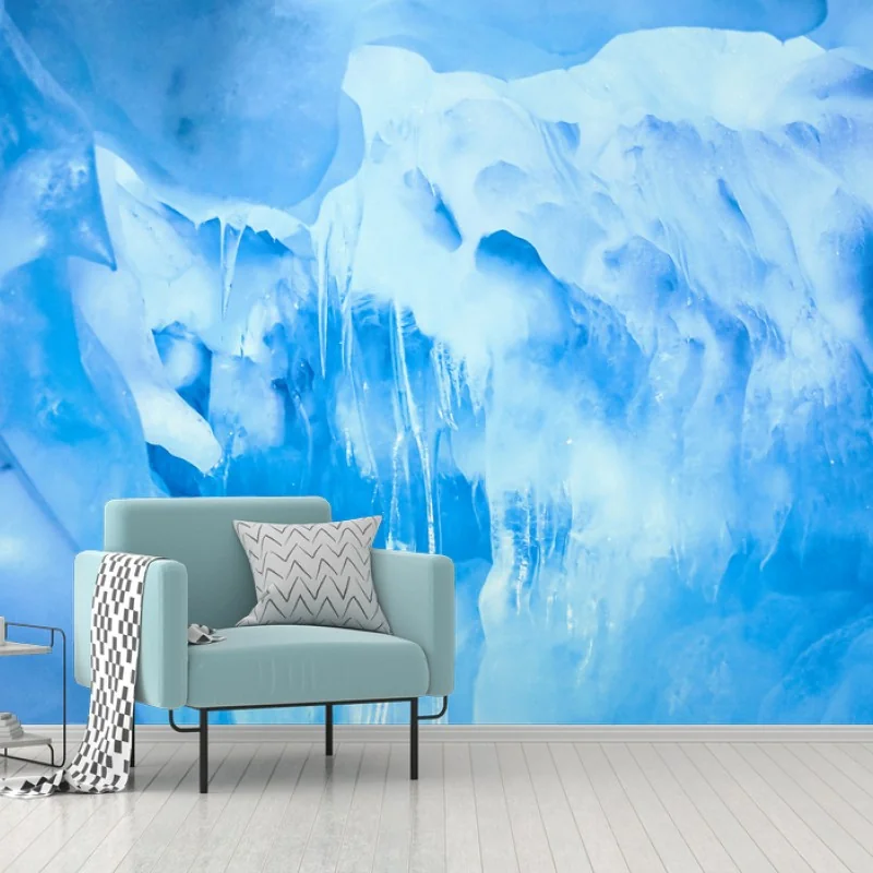 Wall mural ethereal blue ice cave
