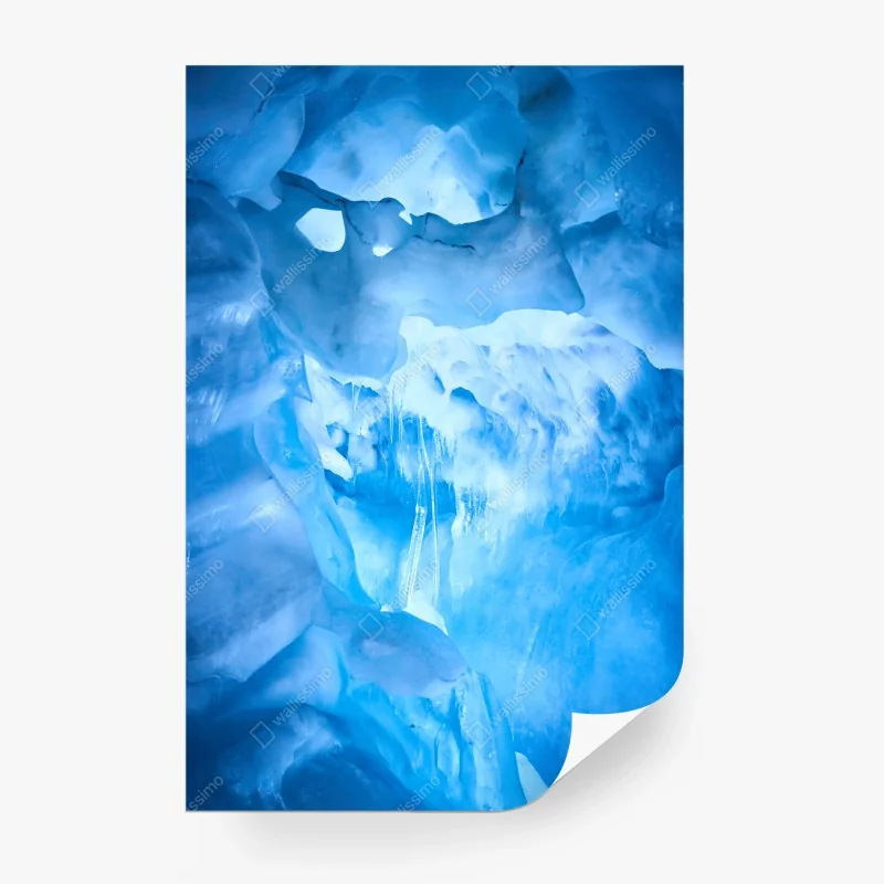 Wall mural ethereal blue ice cave