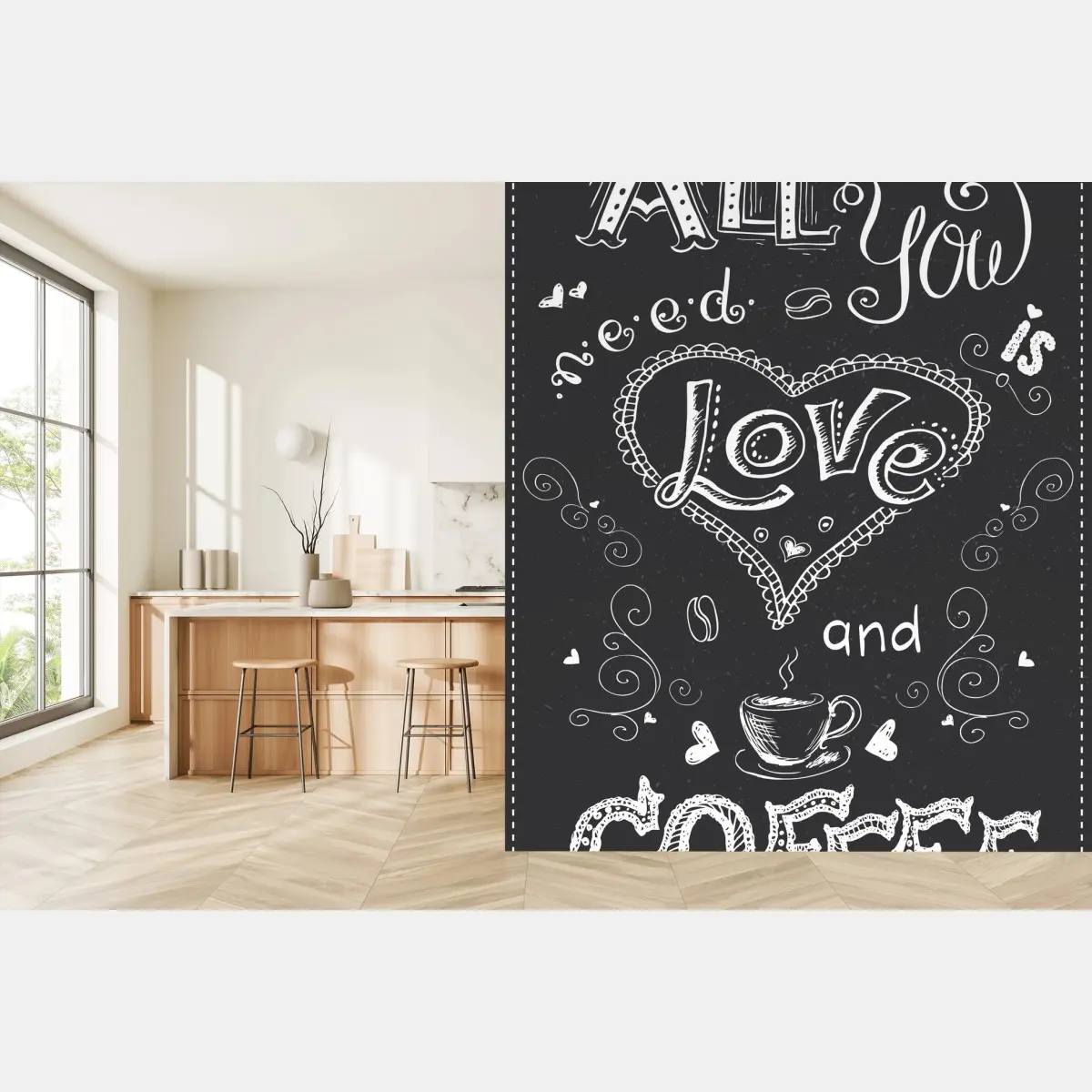 Wall mural all you need is love and coffee • Wallissimo®