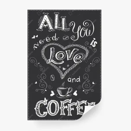 Wall mural all you need is love and coffee • Wallissimo®