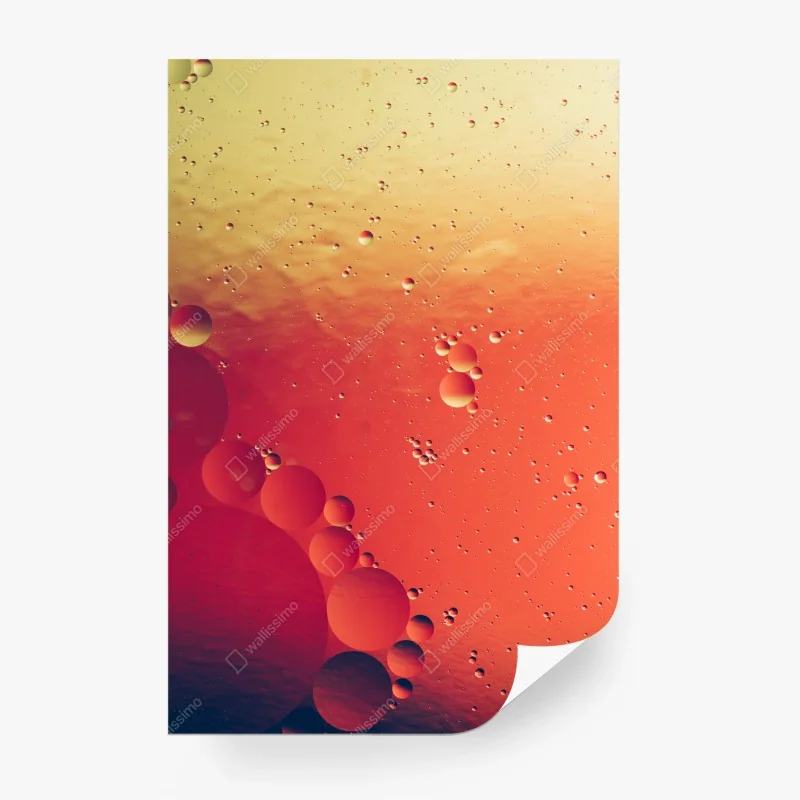 Wall mural warm orange bubble abstract art