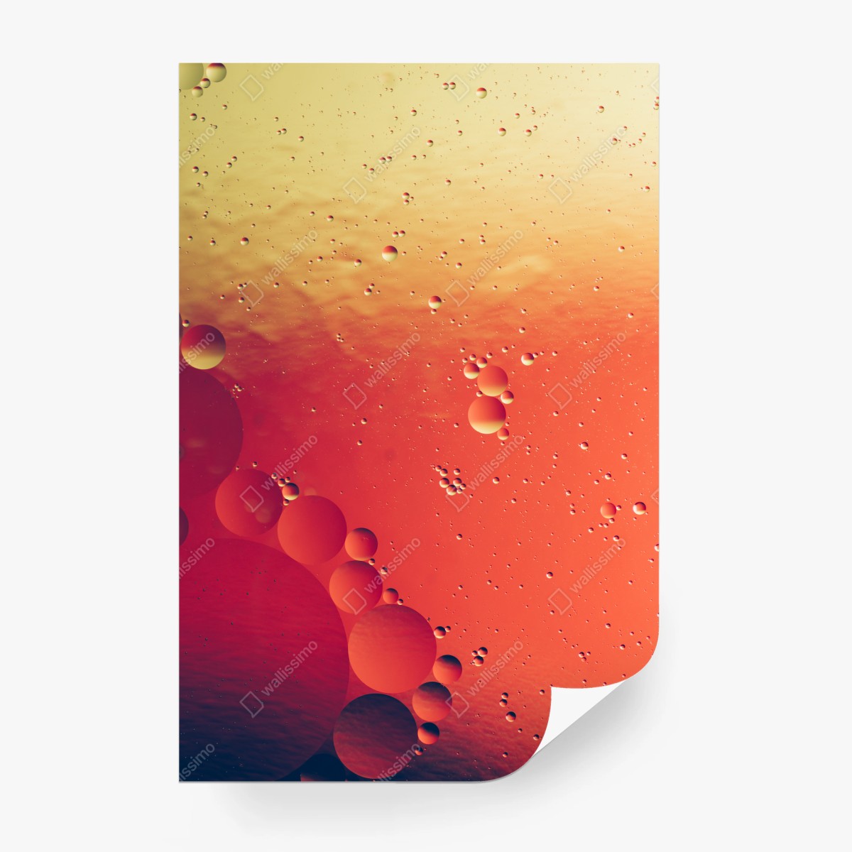 Wall mural warm orange bubble abstract art • Wallissimo® Wall mural warm orange bubble abstract art • Wallissimo®