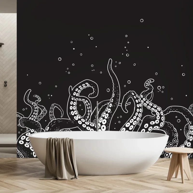 Wall mural octopus tentacle pattern