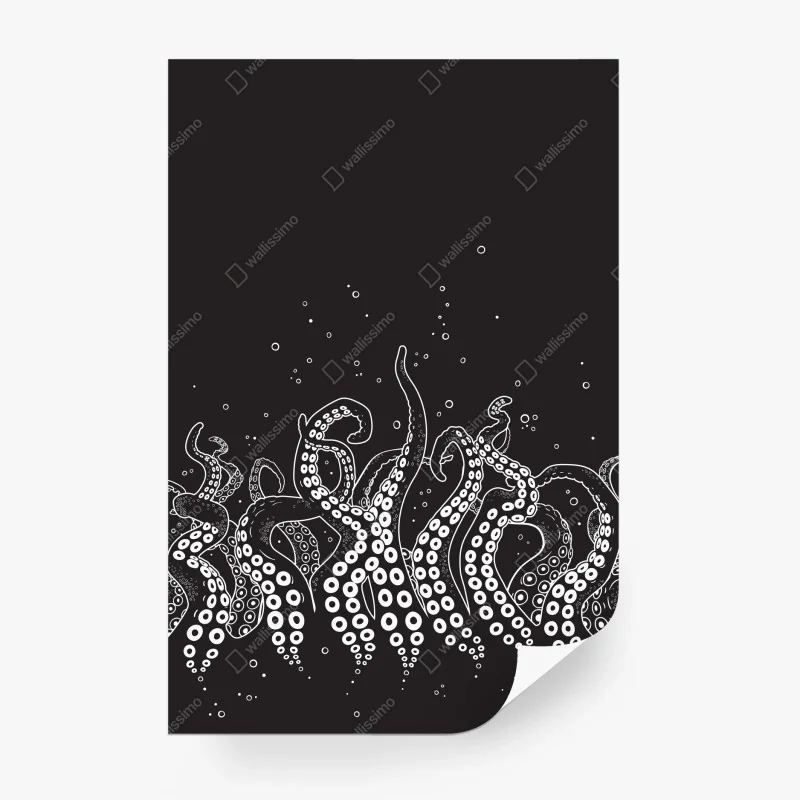 Wall mural octopus tentacle pattern