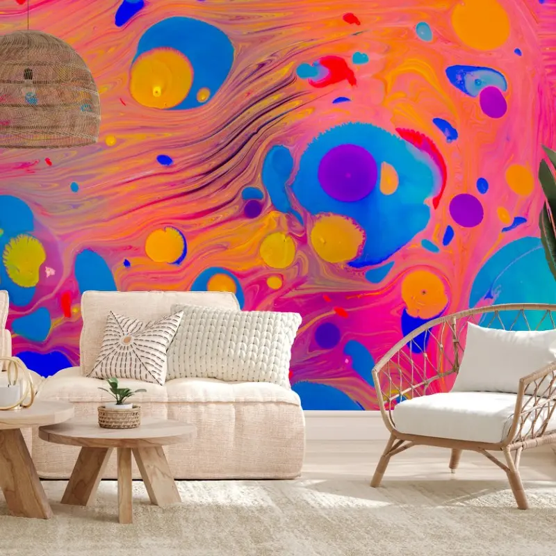 Wall mural ottoman ebru marbling abstract waves