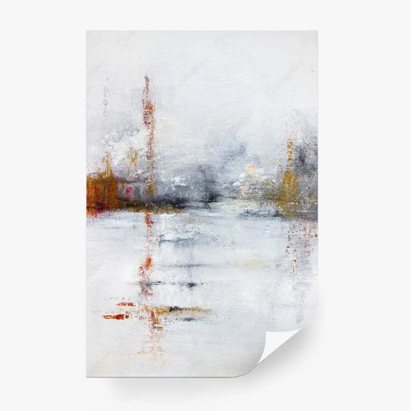 Wall mural serene abstract landscape in soft neutrals