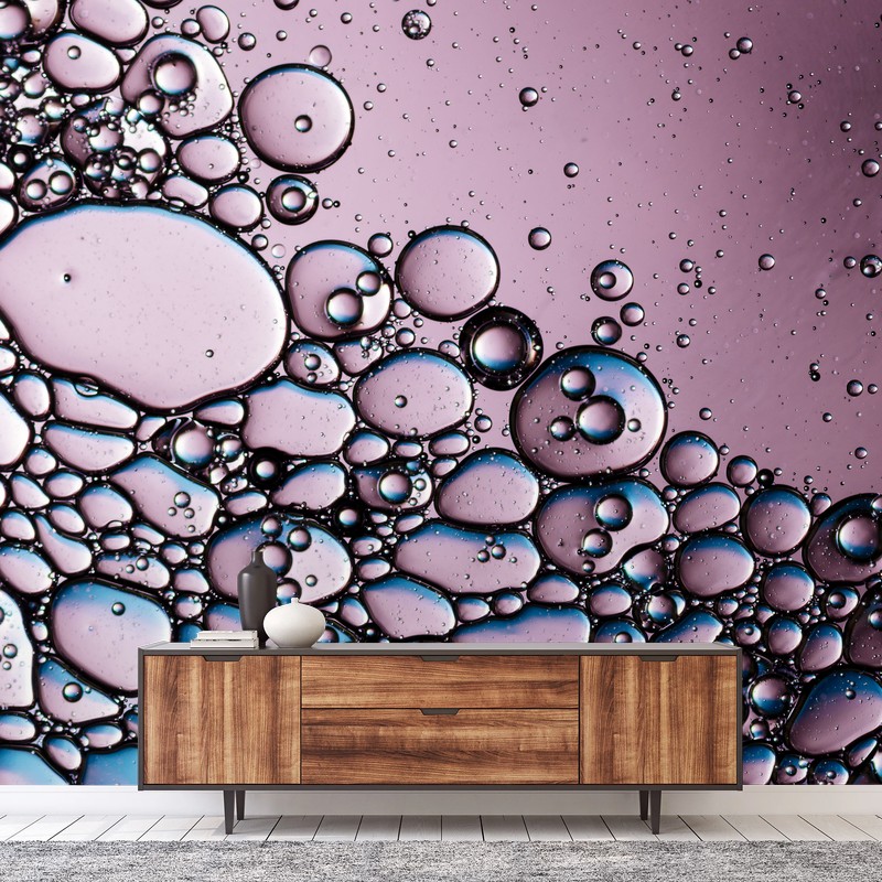 Wall mural purple bubble abstract pattern