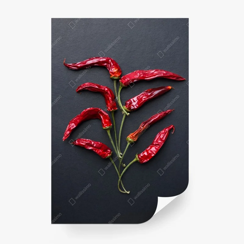 Wall mural red chili pepper culinary art