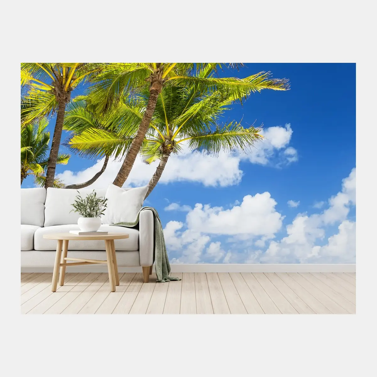 Wall mural tropical palm beach in Punta Cana • Wallissimo®
