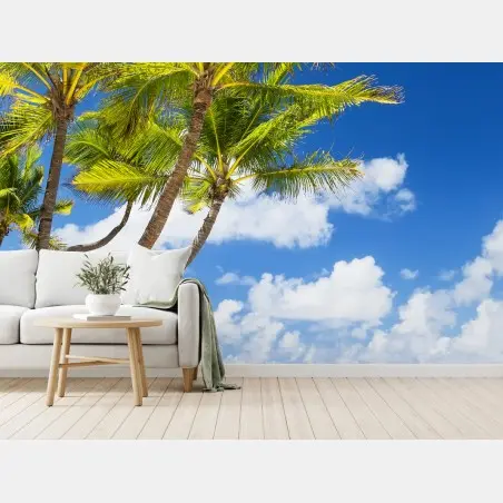 Wall mural tropical palm beach in Punta Cana • Wallissimo®