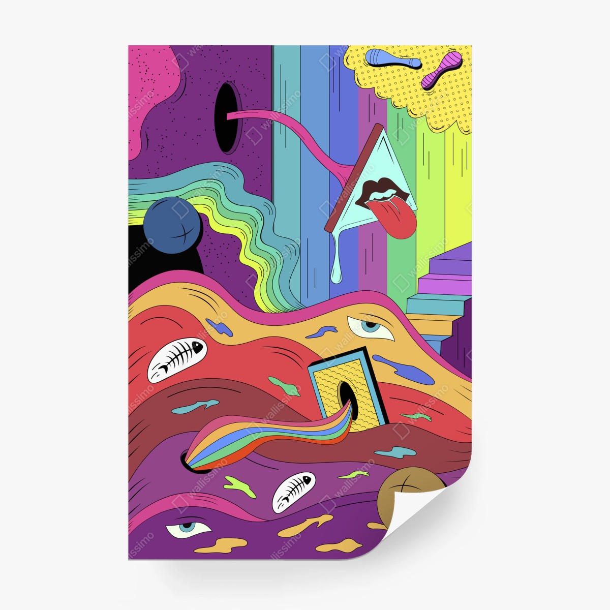 Wall mural psychedelic pop art dreamscape • Wallissimo®