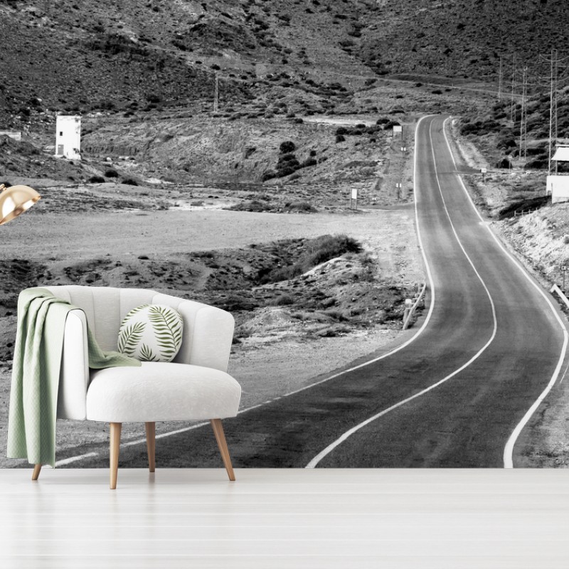 Wall mural winding road through mountains • Wallissimo® Wall mural winding road through mountains • Wallissimo®