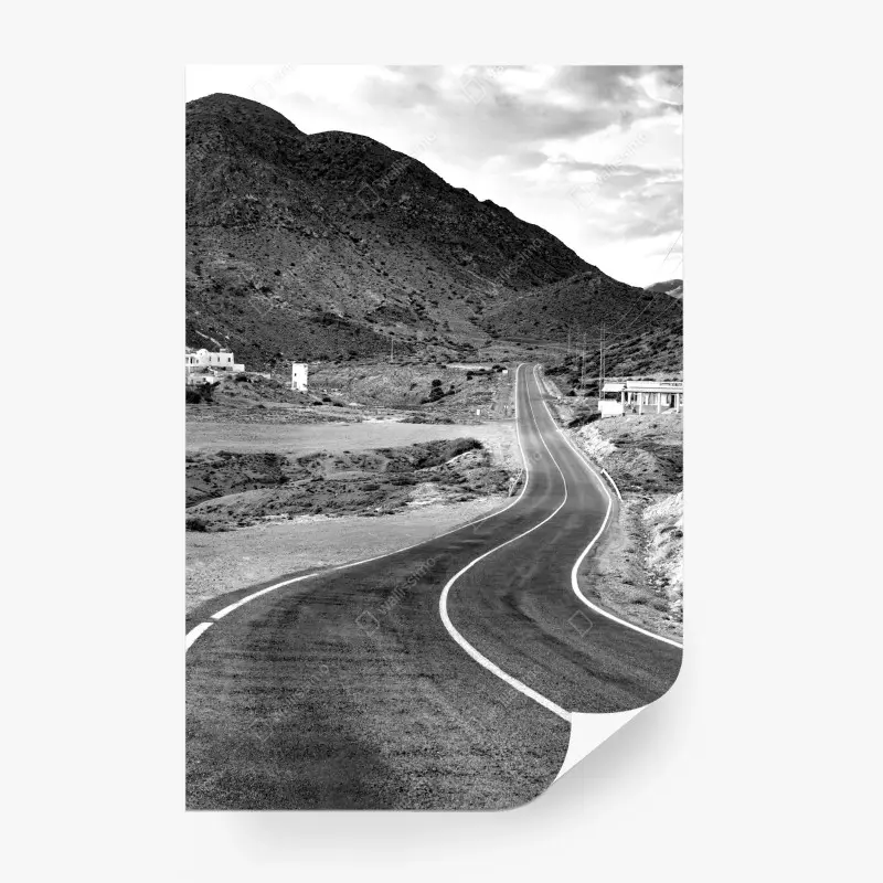 Wall mural winding road through mountains