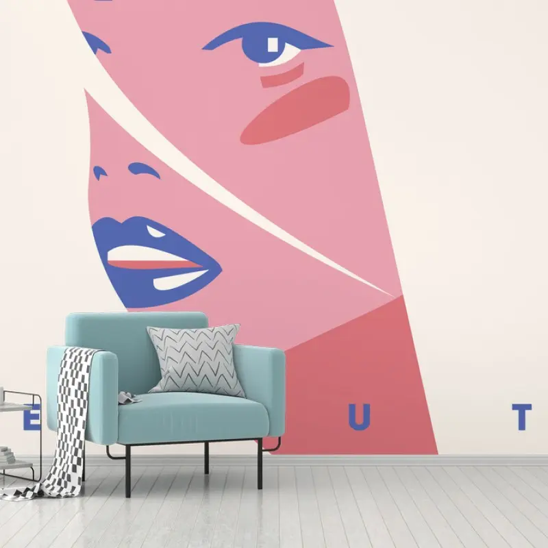 Wall mural pastel pop beauty portrait