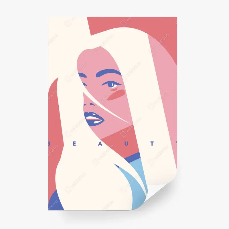 Wall mural pastel pop beauty portrait
