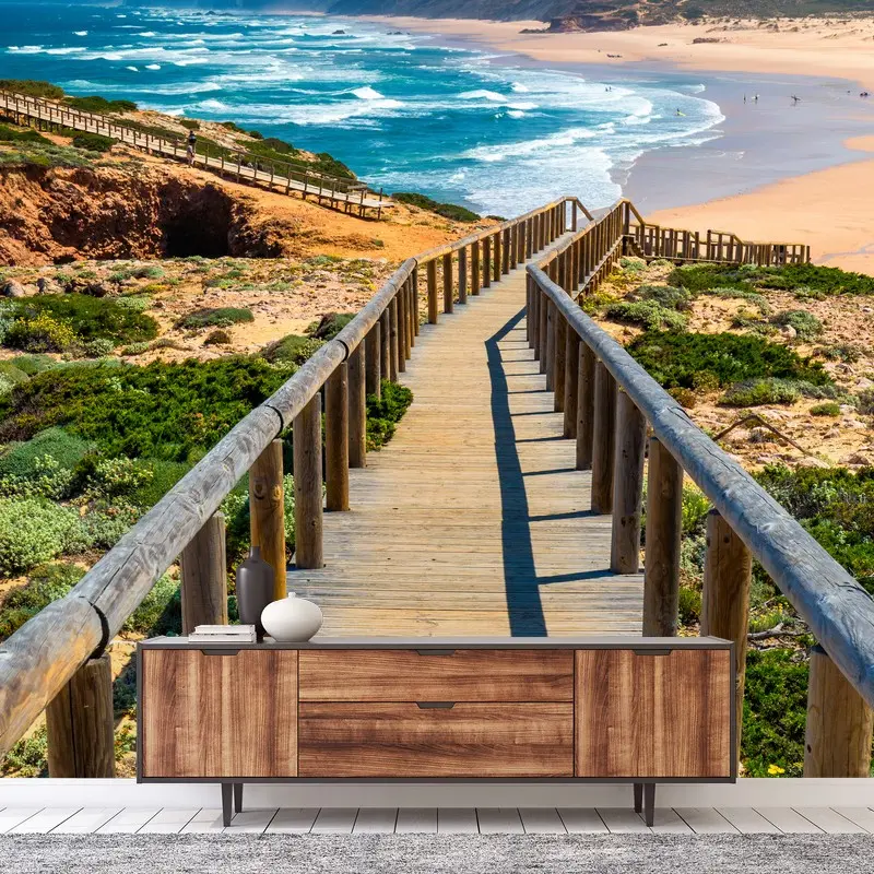 Wall mural boardwalk to Praia da Bordeira