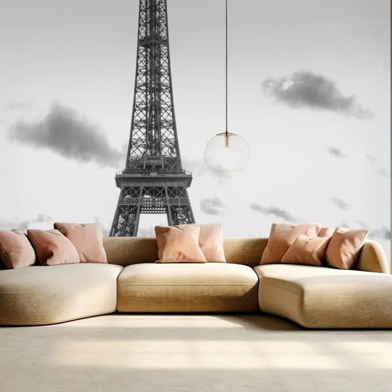 Wall mural Paris Eiffel Tower in monochrome