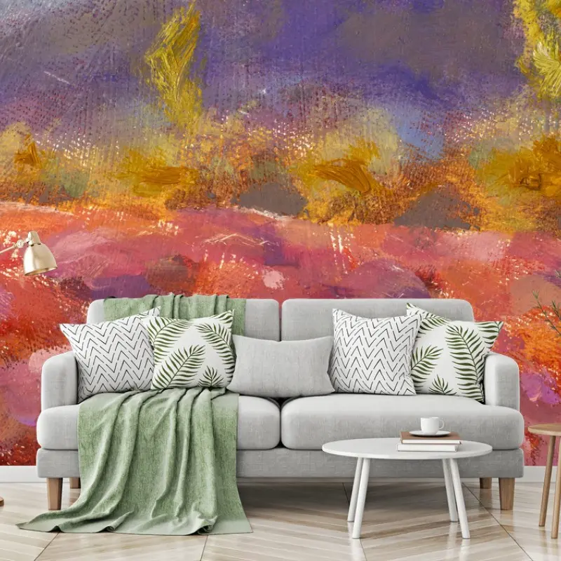 Wall mural Provence lavender field painting