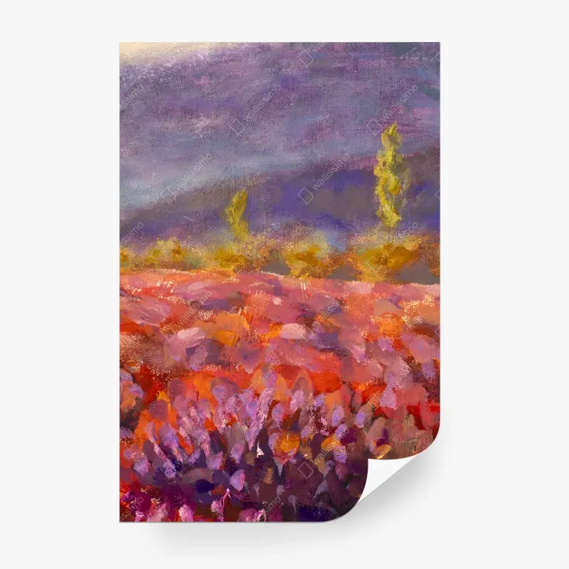 Wall mural Provence lavender field painting