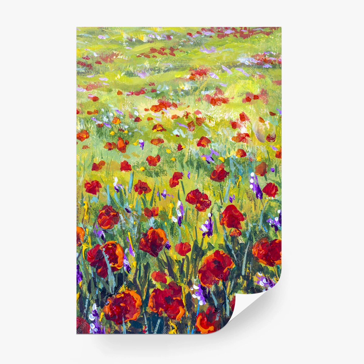 Wall mural impressionist poppy meadow • Wallissimo® Wall mural impressionist poppy meadow • Wallissimo®