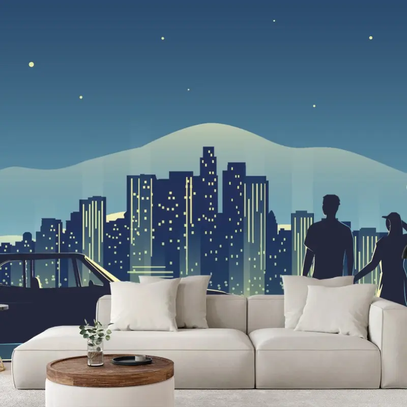 Wall mural Los Angeles night skyline